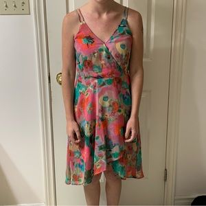 🌷3 for$20🌷BB Dakota, US 2 (Fits Up To US M), Pink Floral High Low Wrap Dress